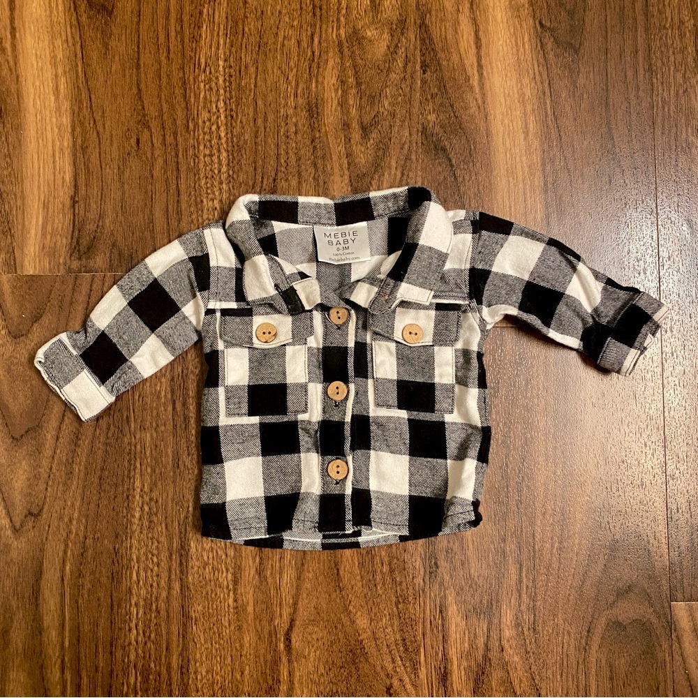 Mebie Baby Baby Boy Black and White Shacket